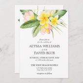 Tropische bloemen Hawaii Beach Romantic Weddenscha Kaart (Voorkant / Achterkant)
