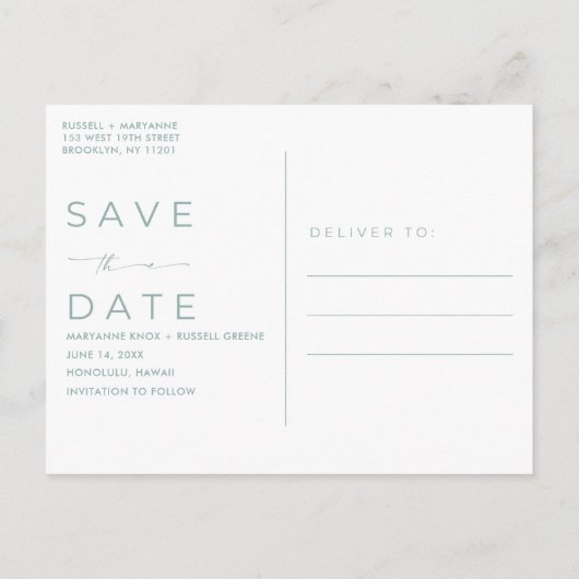 Tropische Bloemen Hawaii Bruiloft Save the Date Aankondigingskaart (Achterkant)