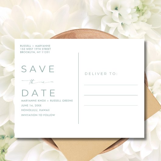 Tropische Bloemen Hawaii Bruiloft Save the Date Aankondigingskaart