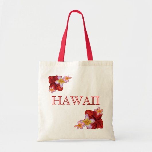 Tropische bloemen Hawaii herbruikbare zak Tote Bag (Voorkant)