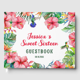 Tropische Bloemen Hawaiiaans Zoet Zestien Gastenboek