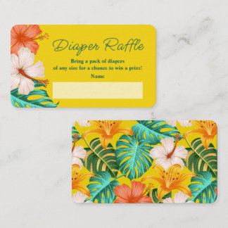 Tropische Bloemen Hawaiiaanse Aloha Baby Luier Raf Informatiekaartje
