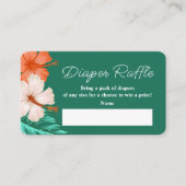 Tropische Bloemen Hawaiiaanse Aloha Baby Luier Raf Informatiekaartje (Voorkant)