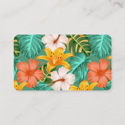 Tropische Bloemen Hawaiiaanse Aloha Baby Luier Raf Informatiekaartje (Achterkant)