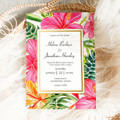 Tropische bloemen Hibiscus bestemming bruiloft Kaart