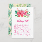 Tropische Bloemen Hibiscus Bruiloft Wishing Well Informatiekaartje (Voorkant / Achterkant)