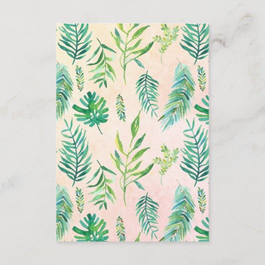 Tropische Bloemen Hibiscus Bruiloft Wishing Well Informatiekaartje (Achterkant)