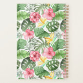 Tropische bloemen Hibiscus Elegant Script Naam 202 Planner (Achterkant)
