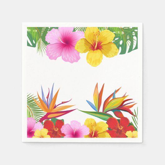 Tropische Bloemen Hibiscus Feest Servet (Voorkant)