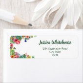 Tropische Bloemen Hibiscus Hawaïaans Adreslabel Etiket (Insitu)