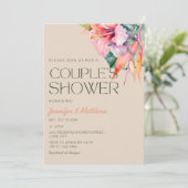 Tropische Bloemen Hibiscus Hawaiian Couples Douche Kaart (Staand voorkant)