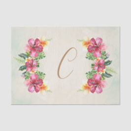 Tropische bloemen Hibiscus Plumeria Floral Elegant Tissuepapier