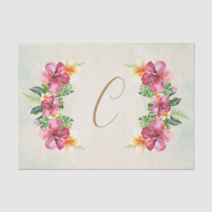 Tropische bloemen Hibiscus Plumeria Floral Elegant Tissuepapier