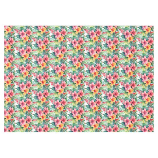 Tropische bloemen Hibiscus Tafelkleed (Voorkant (Horizontaal))