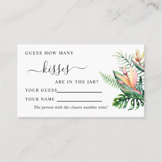 Tropische bloemen hoeveel Kissers spelen Plaatskaartje (Voorkant)
