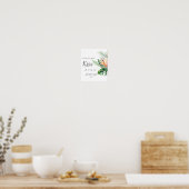 Tropische Bloemen Hoeveel Kusjes Bord Poster (Keuken)