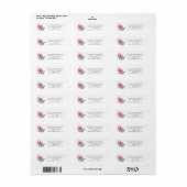 Tropische bloemen Hummingbird Return Address Label (Full Sheet)