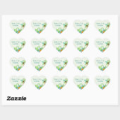 Tropische Bloemen Huwelijk Custom Hart Sticker (Vel)