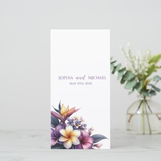 Tropische Bloemen- Huwelijksprogramma- (Staand voorkant)