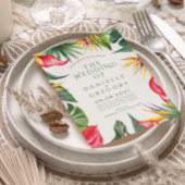 Tropische Bloemen Huwelijksuitnodiging met vet geb Kaart