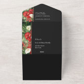 Tropische bloemen in één bruiloft all in one uitnodiging (Buitenkant)