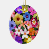 Tropische bloemen keramisch ornament (Rechts)