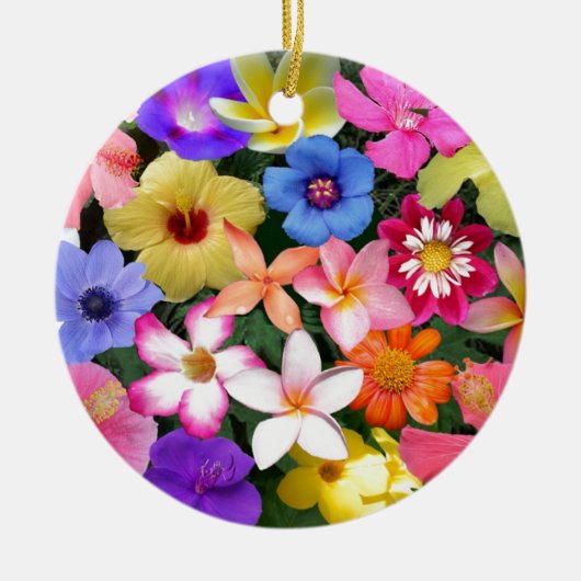 Tropische bloemen keramisch ornament (Voorkant)