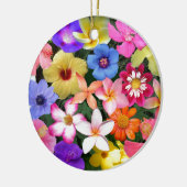 Tropische bloemen keramisch ornament (Links)