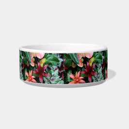 Tropische bloemen Keramische Pet Bowl Voerbakje