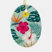 Tropische bloemen keramische sierelementen keramisch ornament (Achterkant)