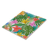 Tropische Bloemen Keramische tegel Tegeltje (Zijkant)