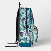 Tropische bloemen kleurrijk patroon monogram bedrukte rugzak (Links)
