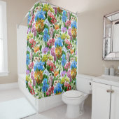 Tropische Bloemen Kleurrijke Orchideeën Zomer Douchegordijn (In situ)