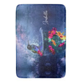 Tropische bloemen, kolibrie gepersonaliseerd badmat (Voorkant Verticaal)