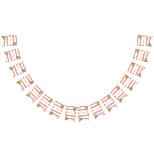 Tropische bloemen koraalroze Baby shower Vlaggetjes (Alle)