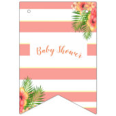 Tropische bloemen koraalroze Baby shower Vlaggetjes (Eerste vlag)