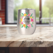 Tropische bloemen krans bruiloft monogram