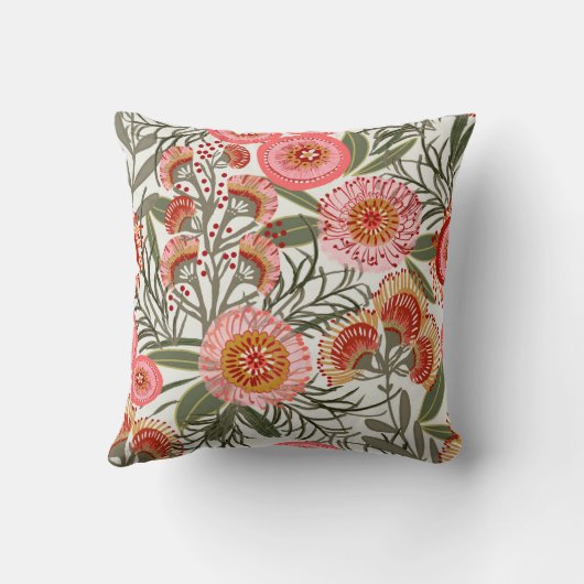 Tropische bloemen kussen (Achterkant)