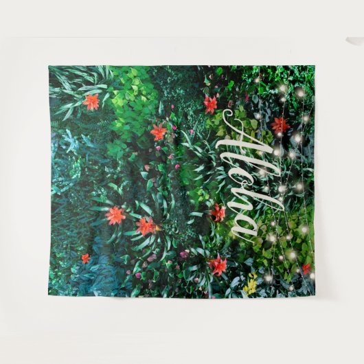 Tropische bloemen lampjes Aloha Party Backdrop Wandkleed (Voorkant (horizontaal))