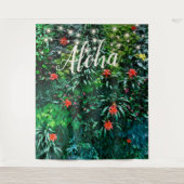 Tropische bloemen lampjes Aloha Party Backdrop Wandkleed (Voorkant)
