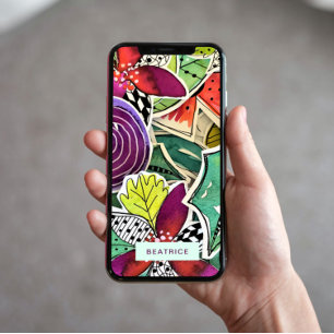 Tropische bloemen laten een Girly-overdruk Case-Mate iPhone Case