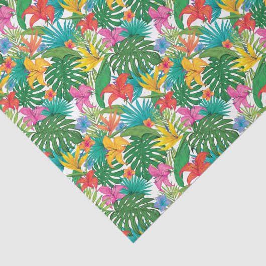 Tropische bloemen laten kleurvolle ontkoppeling ac tissuepapier (Detail)