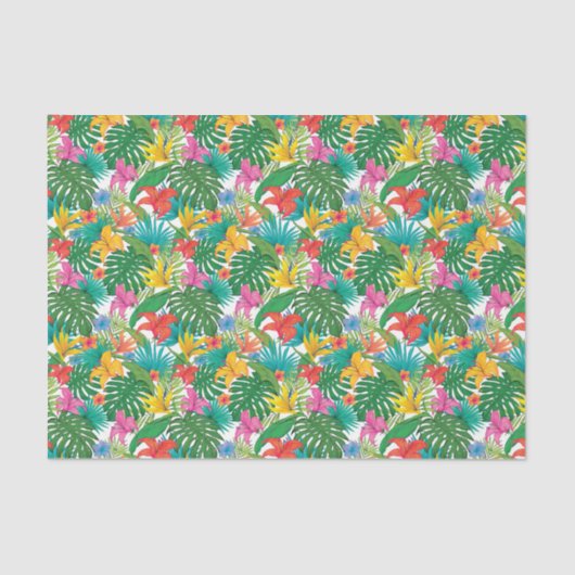 Tropische bloemen laten kleurvolle ontkoppeling ac tissuepapier (Voorkant)