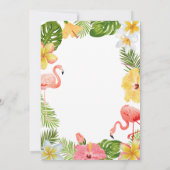 Tropische bloemen laten roze flamingo's achter kaart (Achterkant)