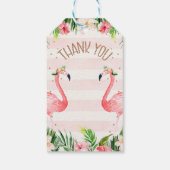 Tropische Bloemen Laten we Flamingo Verjaardag Cadeaulabel (Achterkant)