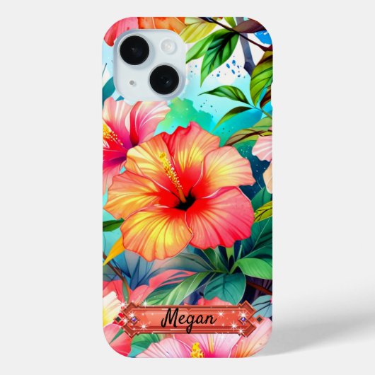 Tropische Bloemen Levendige Groen iPhone / iPad ho Case-Mate iPhone Case (Achterkant)