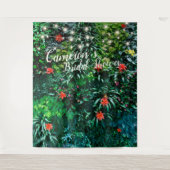 Tropische Bloemen Licht Bruidsfeest Achtergrond Wandkleed (Voorkant)