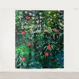 Tropische Bloemen Licht Bruiloft Feest Achtergrond Wandkleed