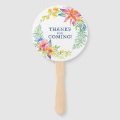 Tropische bloemen lijst bruiloft design hand fan handwaaier (Achterkant)
