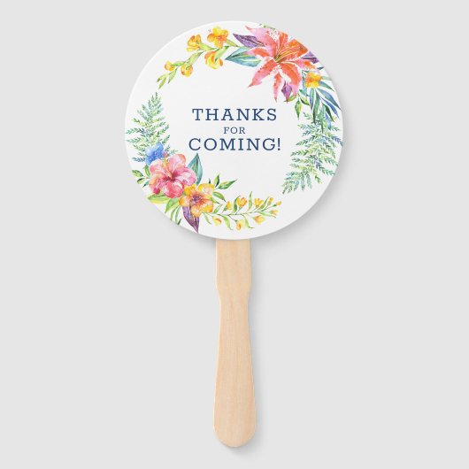 Tropische bloemen lijst bruiloft design hand fan handwaaier (Achterkant)